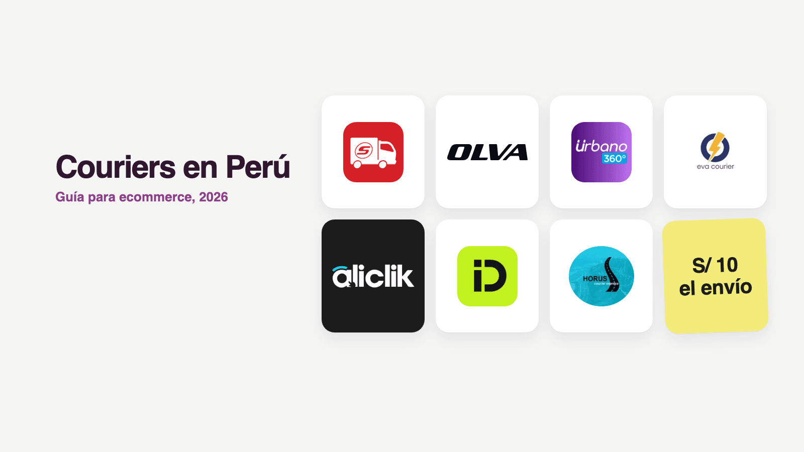 Couriers para ecommerce en Perú (2026): Shalom, Olva, Urbano, Eva Courier, Aliclik y Horus comparados