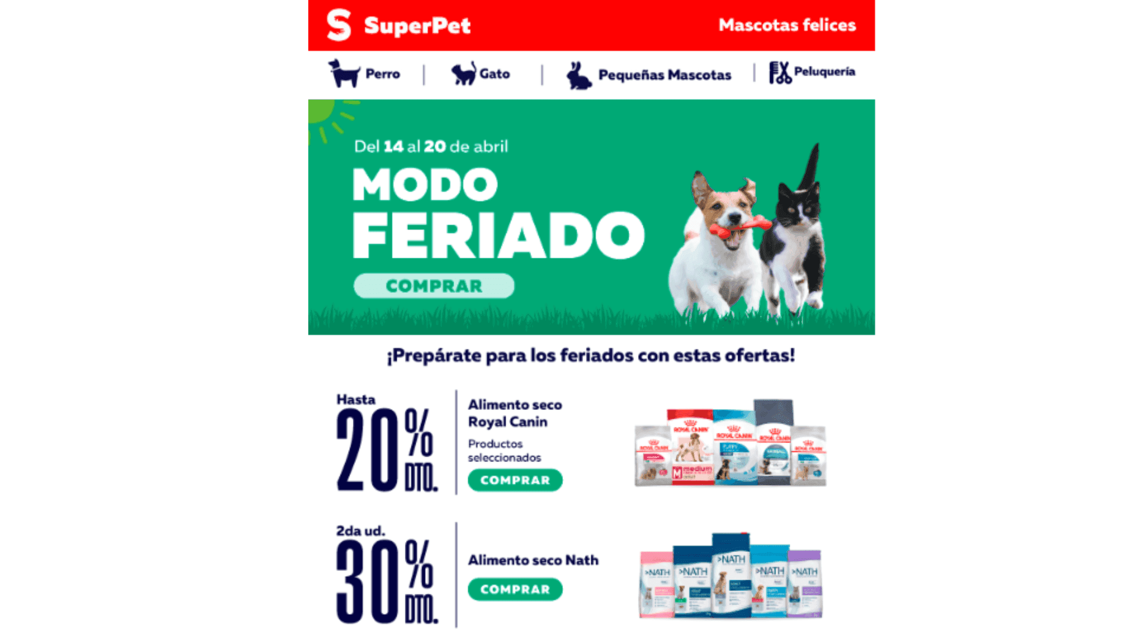 ejemplo de promocion de venta SuperPet